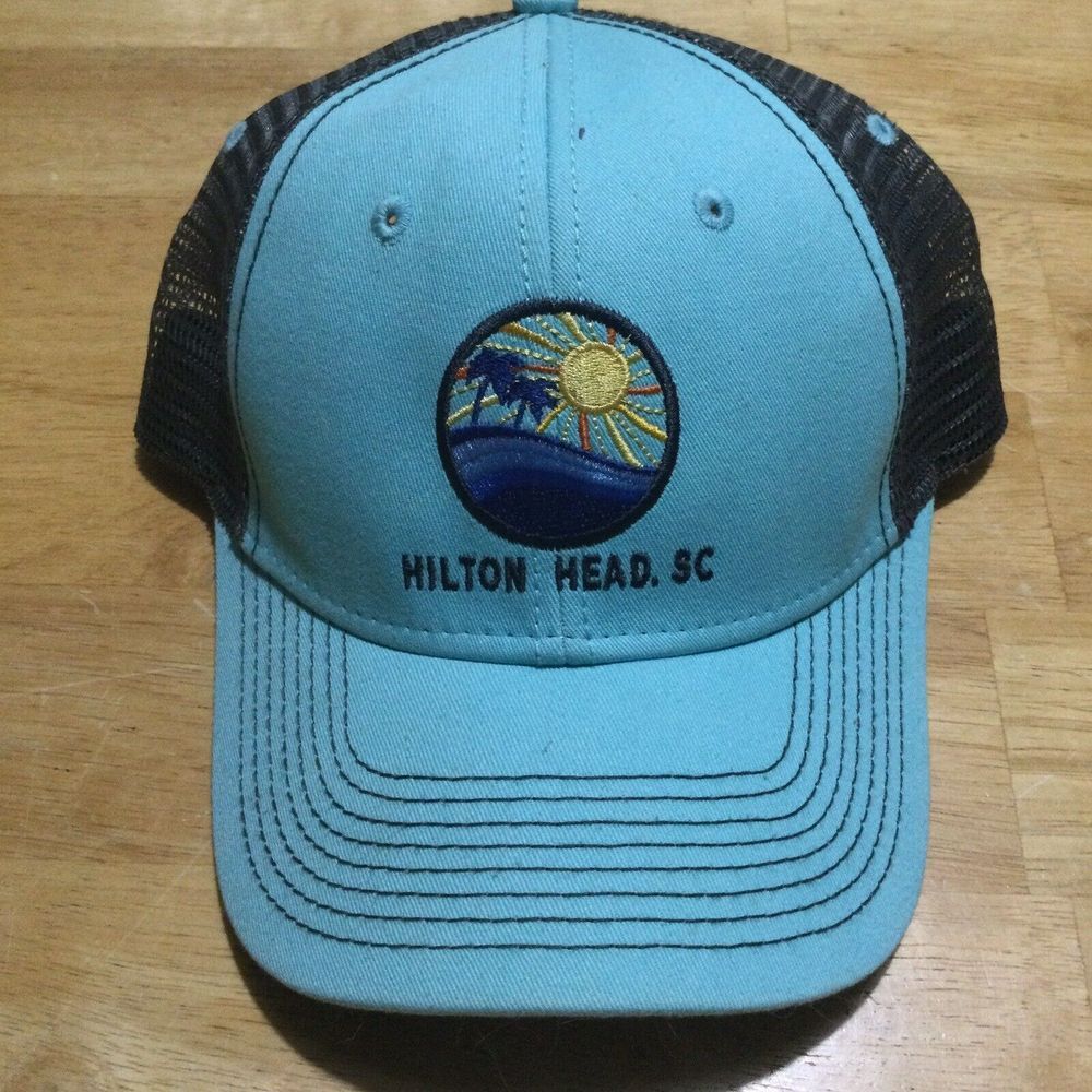 HILTON HEAD SOUTH CAROLINA Snap‎ Back Trucker Hat Cap Sea foam Green 50005 OURAY